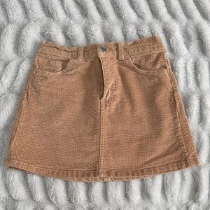 H&M Tan Corduroy Mini Skirt
